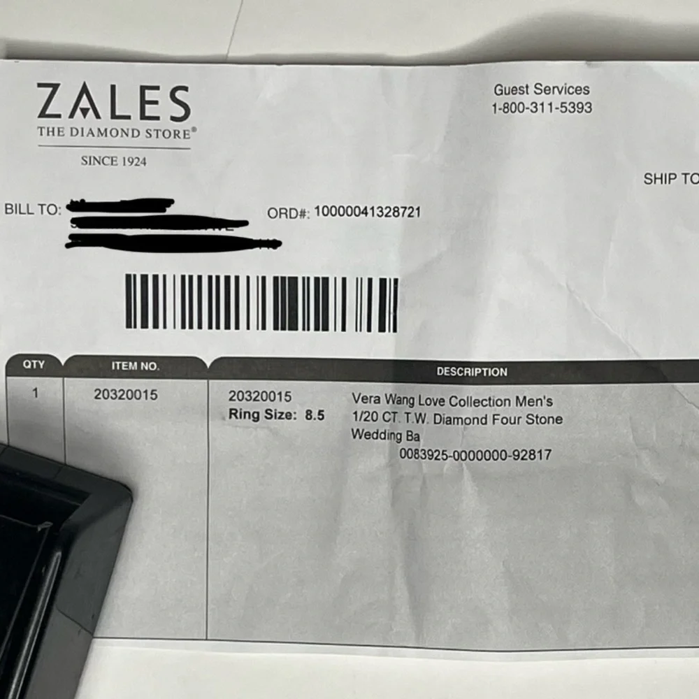 Vera Wang Men's 1/20 CT. T.W. Diamond Four Stone Wedding Band in 14K White Gold - Picture 14 of 14